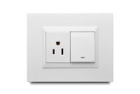 Mixto 1 Interruptor + 1 Tomacorriente Amer 2P+E