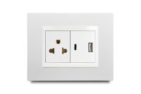 Combination 2 USB Port (type A And C) + 1 Outlet American 2P+E