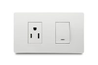 Combination 1 Light Switch + 1 Outlet American 2P+E