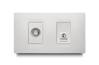 Combination 1 Telephone Jack RJ14 + 1 Coaxial
