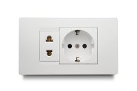 Combination 1 Outlet Universal 2P + 1 Schuko Socket Outlet