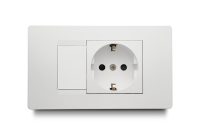 Combination 1 Schuko Socket Outlet + Wall Plate Hole Cover