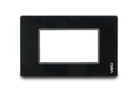 Placa Stilo Plata Vidrio Negro