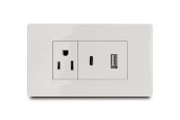 Combination 2 USB Port (type A And C) + 1 Outlet American 2P+E