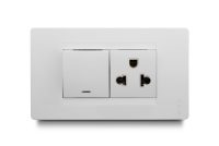 Mixto 1 Interruptor Balancin Ancho + 1 Tomacorriente Univ 2P+E